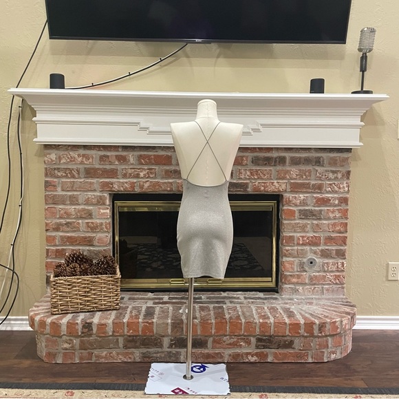 Divided by H&M silver metallic spaghetti strap knee-length dress / XS / EUC - Picture 9 of 11